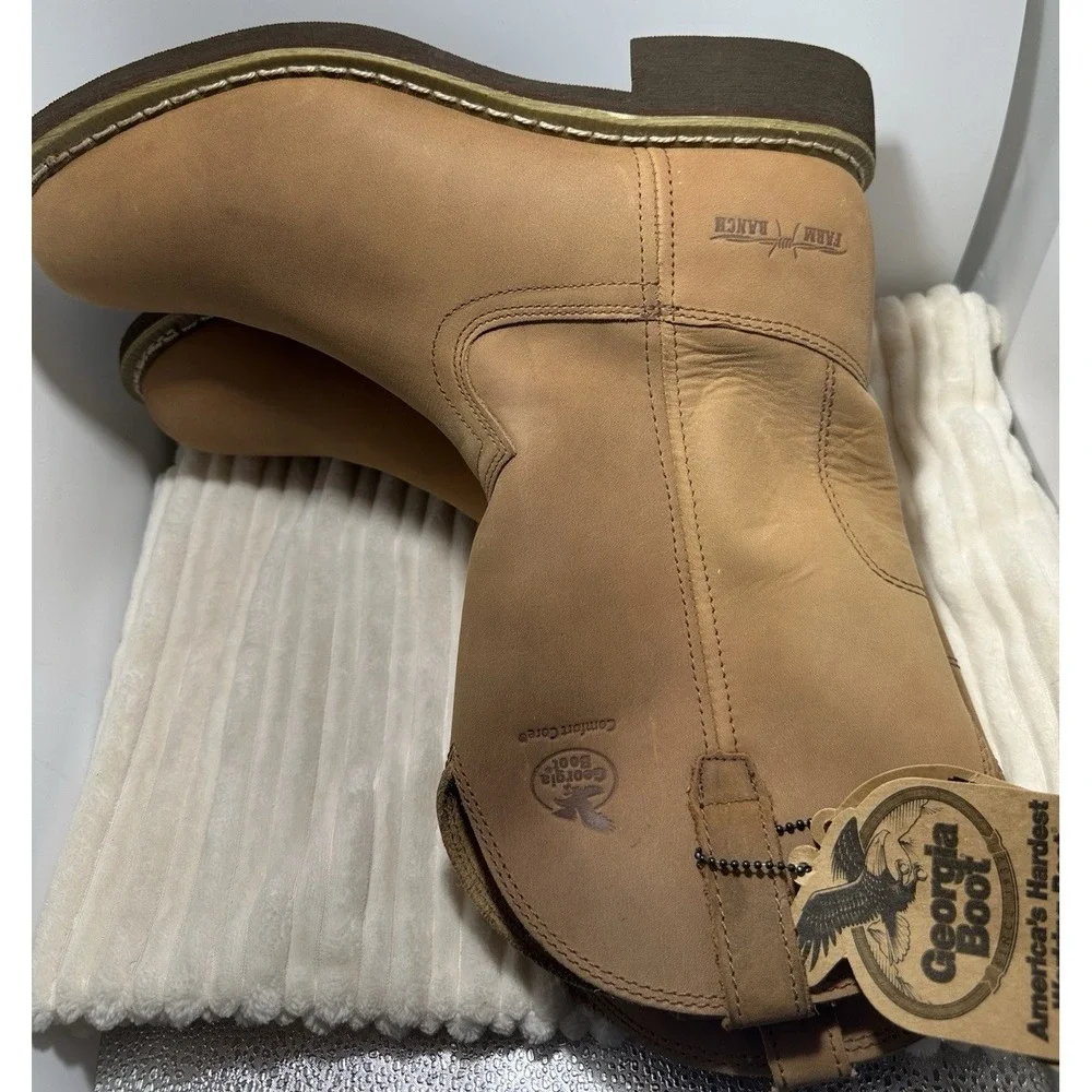 Georgia Boot Carbo-Tec Wellington Farm Ranch Pull-On Boots G5814 Men's Size 11D